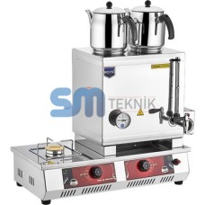 2 Demlikli Çay Makinesi Tüplü Elektrikli