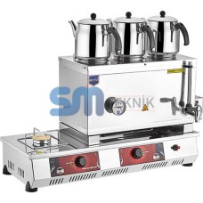 3 Demlikli Çay Makinesi Gazlı Elektrikli