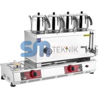 4 Demlikli Çay Makinesi Tüplü Elektrikli