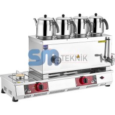 4 Demlikli Çay Makinesi Tüplü Elektrikli