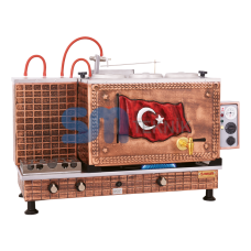 Antik Bakır Turbo Full Otomatik Türk Bayrağı 3 Demlikli